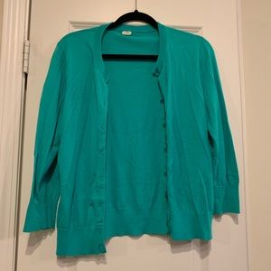 J Crew Turquoise Cardigan Size Large